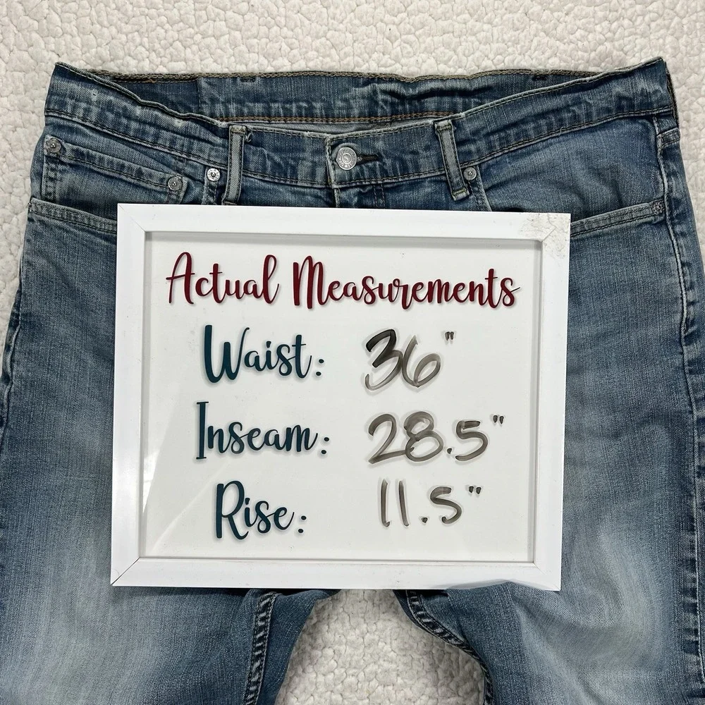 Levi's 505 Jeans Men's 38x30 (Actual 36x28.5) Blue Straight Fit‎ Grunge Casual